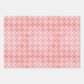 赤フランネルプレイドバレンタインデー ラッピングペーパーシート (正面2)
