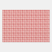 赤フランネルプレイドバレンタインデー ラッピングペーパーシート (正面)