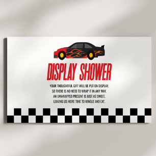 赤フレイムレースカー赤ちゃんシャワー表示シャワー エンクロージャーカード