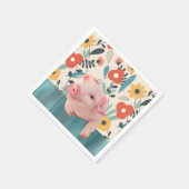赤フレンドリーちゃん |かわいい赤ちゃん動物 スタンダードカクテルナプキン (角)