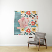 赤フレンドリーちゃん |かわいい赤ちゃん動物 タペストリー (インサイチュ(横))