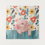 赤フレンドリーちゃん |かわいい赤ちゃん動物 タペストリー (正面)