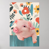 赤フレンドリーちゃん |かわいい赤ちゃん動物 ポスター (正面)