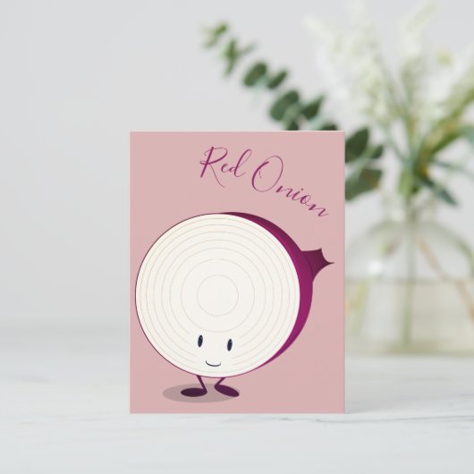 赤フレンドリー玉ねぎの漫画 |はがき ポストカード (スタンド正面)