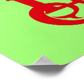 赤フレンドリー龍またはグリフォン、テキストを追加 ポスター (角)