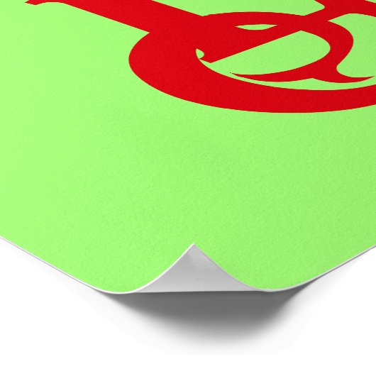 赤フレンドリー龍またはグリフォン、テキストを追加 ポスター (角)