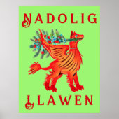 赤フレンドリー龍またはグリフォン、テキストを追加 ポスター (正面)