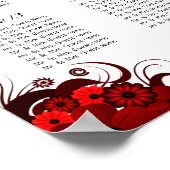 赤フローラと白15のテー結婚ブルの座席表 ポスター (角)