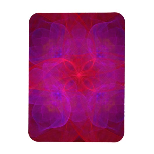 赤フローラと紫抽象芸術 マグネット (縦)