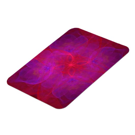 赤フローラと紫抽象芸術 マグネット (左側)