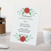 赤フローラの緑の結婚葉の安全性 台座サイン (インサイチュ)