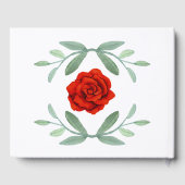 赤フローラの緑結婚の葉 ゲストブック (裏面)