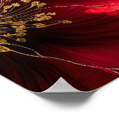 赤フローラの葬儀お祝いの生命写真のサイン ポスター (角)