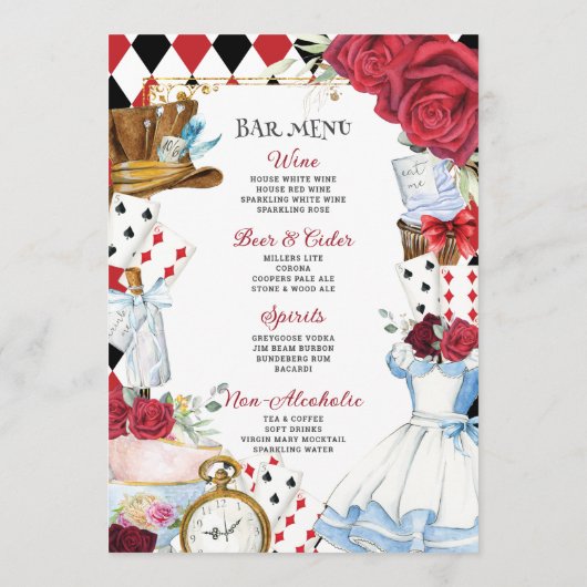 赤フローラアリスinワンダーランド誕生日15 XVメニュー プログラム (裏面)