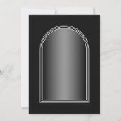 赤フローラアーチブラックグレイ結婚ズ 招待状 (裏面)