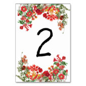 赤フローラガーデンボタニカルフラワー結婚ズ テーブルナンバー (裏面)