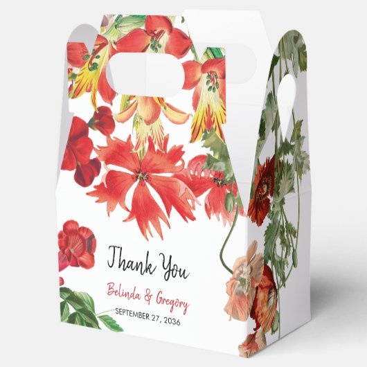 赤フローラガーデンボタニカルフラワー結婚ズ フェイバーボックス (オープン)