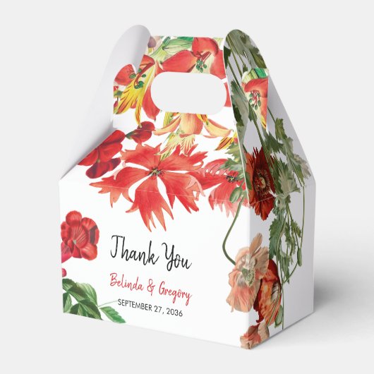 赤フローラガーデンボタニカルフラワー結婚ズ フェイバーボックス (正面サイド)