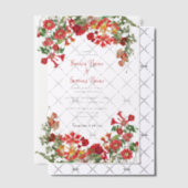 赤フローラガーデンボタニカルフラワー結婚ズ ベラム紙招待状 (オフセット (招待状))