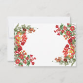 赤フローラガーデンボタニカルフラワー結婚ズ 出欠カード (裏面)
