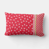 赤フローラクリスマスモノグラムランバーピロー ランバークッション (裏面)