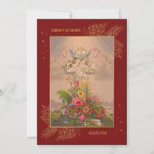 赤フローラクロスクリスチャンイースターブランチ卵狩り 招待状 (正面)