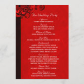 赤フローラゴシック結婚式 プログラムテンプレート プログラム (裏面)