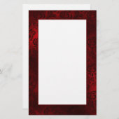 赤フローラダマスク筆記用紙 便箋 (正面/裏面)