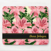 赤フローラデザインパターカスタマイズン名マウスパッド マウスパッド (正面)