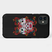 赤フローラトリプルシュガースカルデーオブザデッド Case-Mate iPhoneケース (裏面(横))