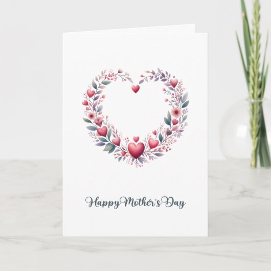 赤フローラハート母の日 シーズンカード (正面)