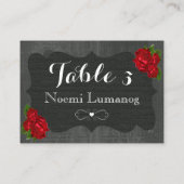 赤フローラバラウッドゴシック結婚ズ座席表 プレイスカード (裏面)