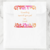 赤フローラパーソナライズされたギフトステッカー スクエアシール (バッグ)