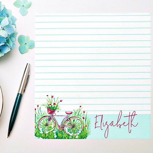 赤フローラパーソナライズされた車 ノートパッド