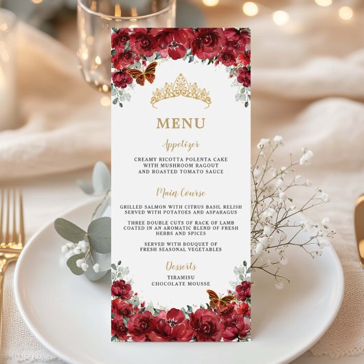 赤フローラフラワーズ金ゴールドキンセアニェラ誕生日メニュー プログラム