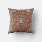 赤フローラフラワーペルシアターキッシュラグプリント クッション (裏面)