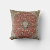 赤フローラフラワーペルシアターキッシュラグプリント クッション (正面)
