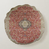 赤フローラフラワーペルシアターキッシュラグプリント ラウンドクッション (裏面)