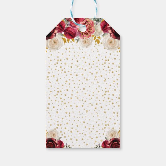 赤フローラプリンセスハッピーバースデー ギフトタグ (裏面)