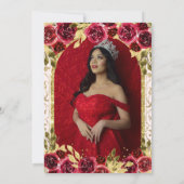 赤フローラプリンセス金ゴールドアーチ写真キンセアニェラ 招待状 (裏面)