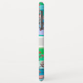 赤フローラモノグラムモダンカラフル抽象芸術 Case-Mate iPhoneケース (裏面/左)