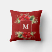 赤フローラモノグラム クッション (裏面)