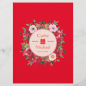 赤フローラリース中国の結婚披露宴 メニュー (裏面)