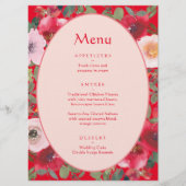 赤フローラリース中国の結婚披露宴 メニュー (正面)