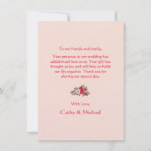 赤フローラリース赤中国の結婚花 サンキューカード (裏面)