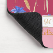 赤フローラワイルドフラワーモノグラム マウスパッド (コーナー)