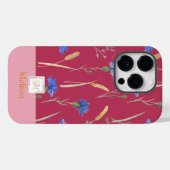 赤フローラワイルドフラワーモノグラム Case-Mate iPhoneケース (裏面 (横))