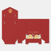 赤フローラ中国のの結婚鳥 フェイバーボックス (見開き)