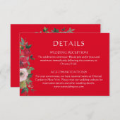 赤フローラ中国のリース結婚詳細 エンクロージャーカード (正面/裏面)