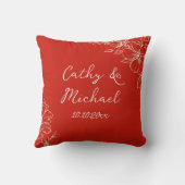 赤フローラ中国の結婚台本の茶道 クッション (裏面)